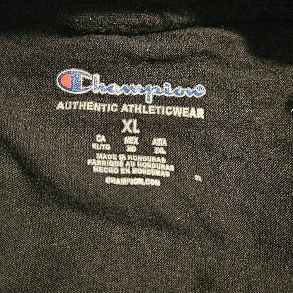 Champion Authentic Athletic Wear Black Long Sleeve Thick T-Shirt Size XL Logo - Picture 8 of 10